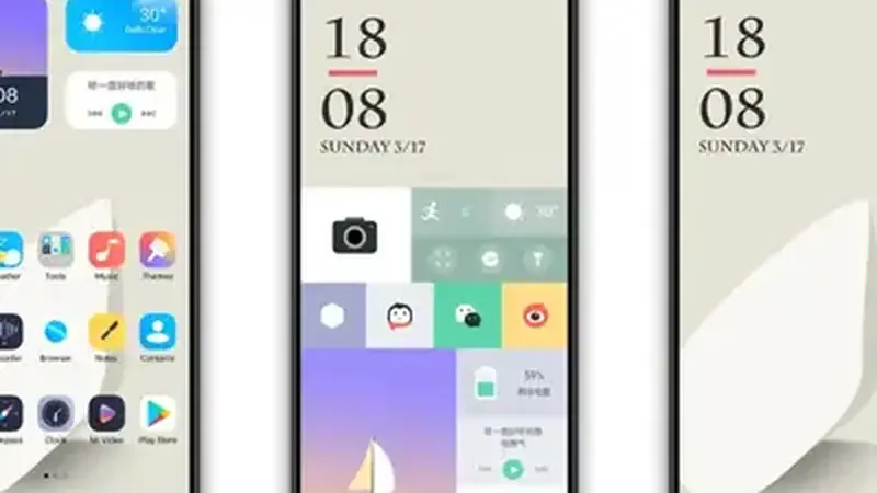 Clean minimal smartphone home screen